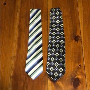 green and navy ties